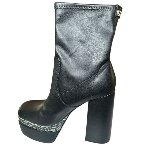 Guess Womens size 10 M Caballa Faux LeatherBlock Heels Mid-Calf Boots Black - Picture 7 of 10
